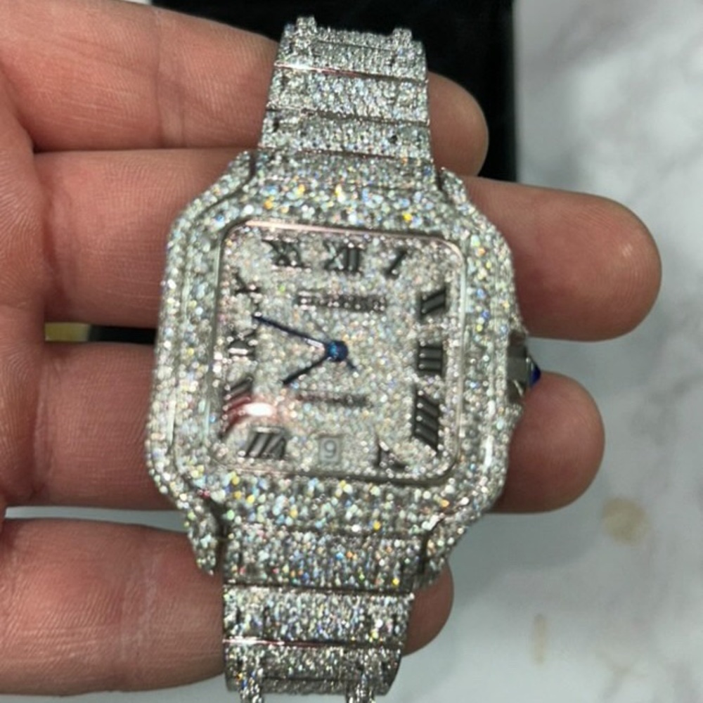 Moissanite Diamond-Encrusted Watch